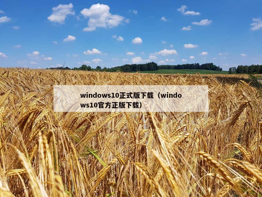 windows10正式版下载（windows10官方正版下载）