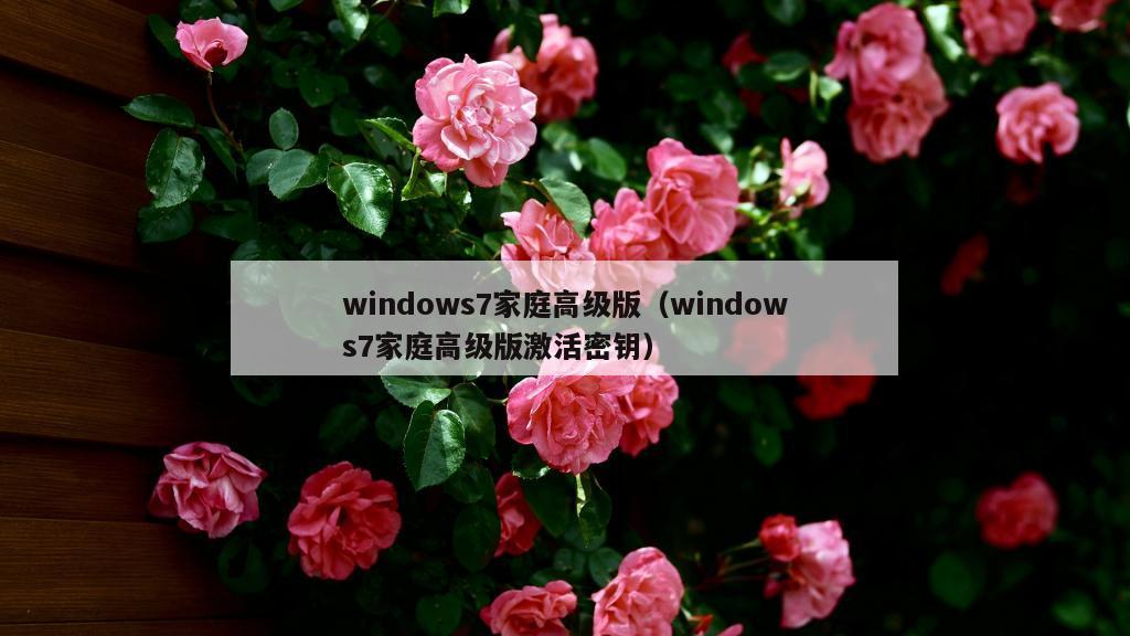 windows7家庭高级版（windows7家庭高级版激活密钥）