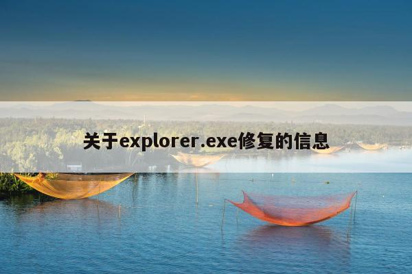 关于explorer.exe修复的信息