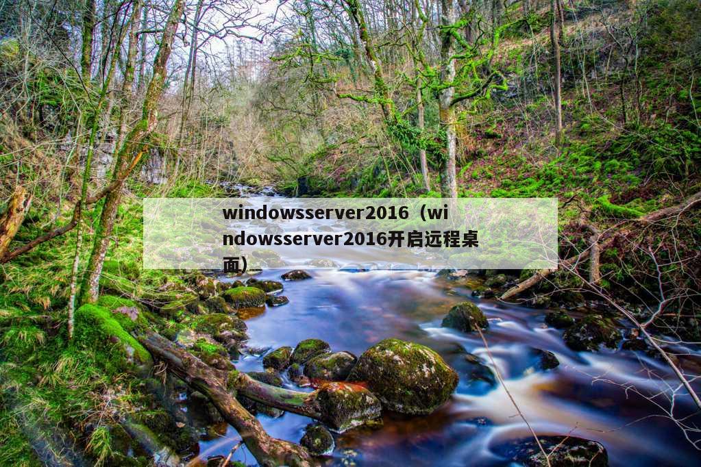 windowsserver2016（windowsserver2016开启远程桌面）