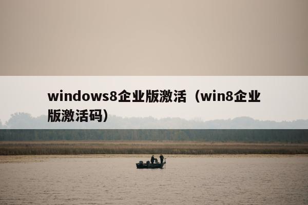 windows8企业版激活（win8企业版激活码）