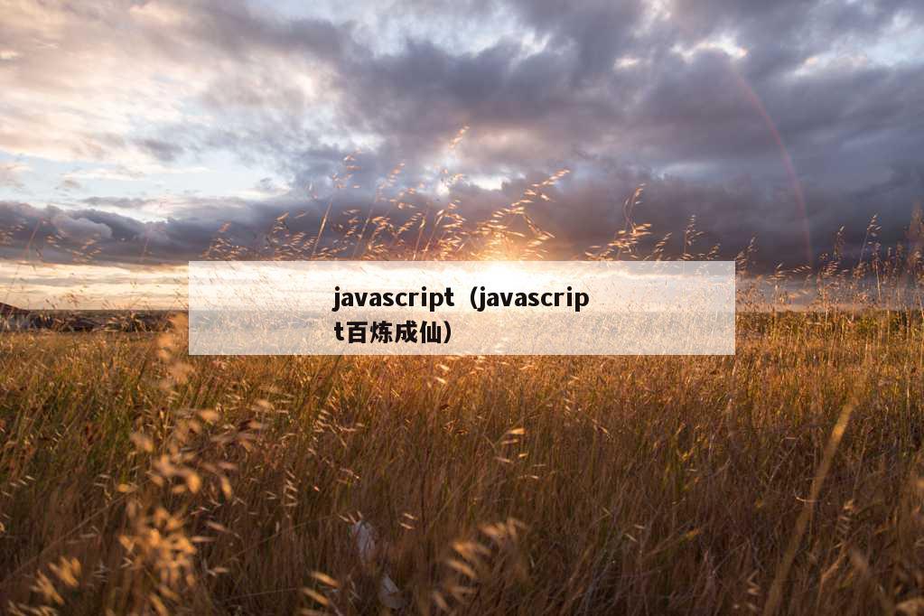 javascript（javascript百炼成仙）