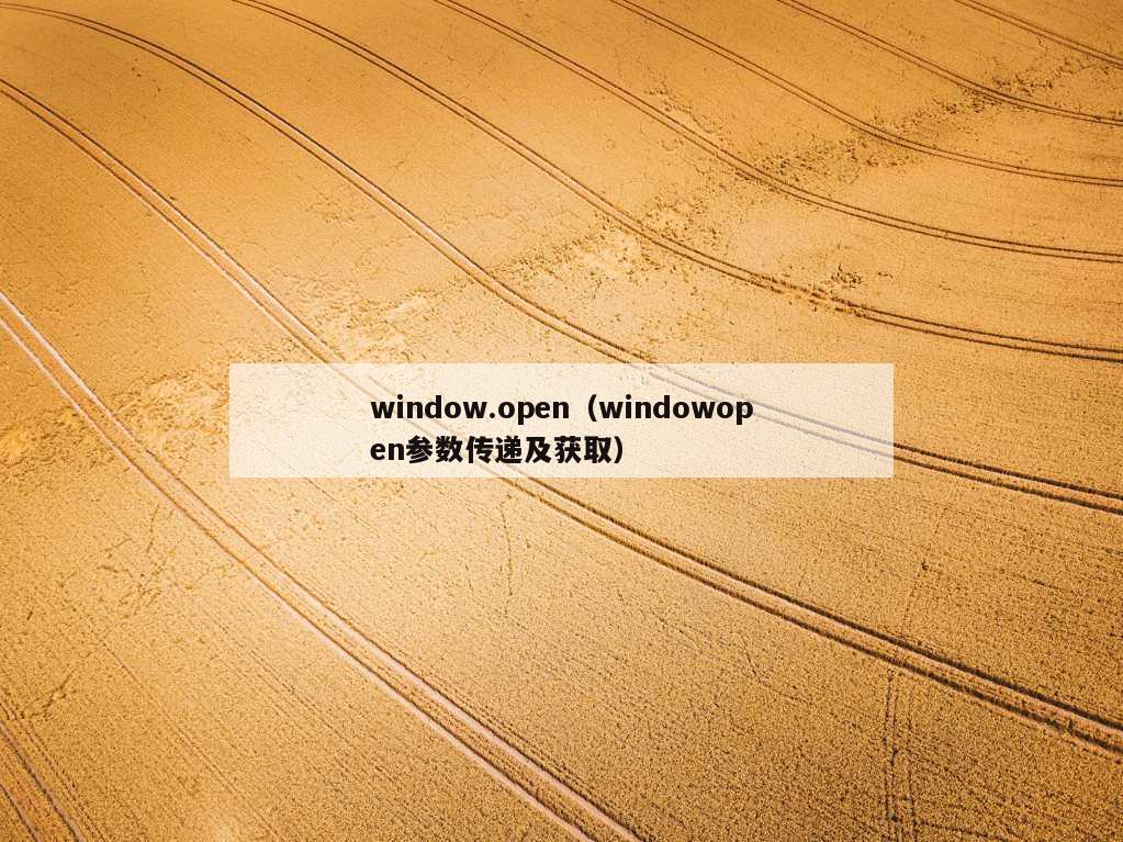 window.open（windowopen参数传递及获取）