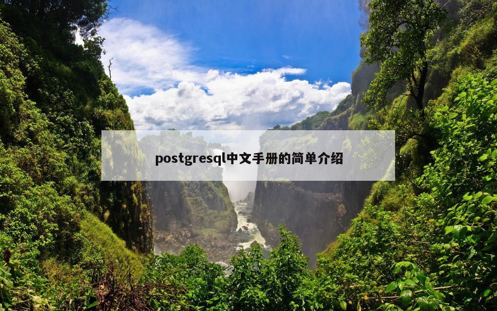 postgresql中文手册的简单介绍